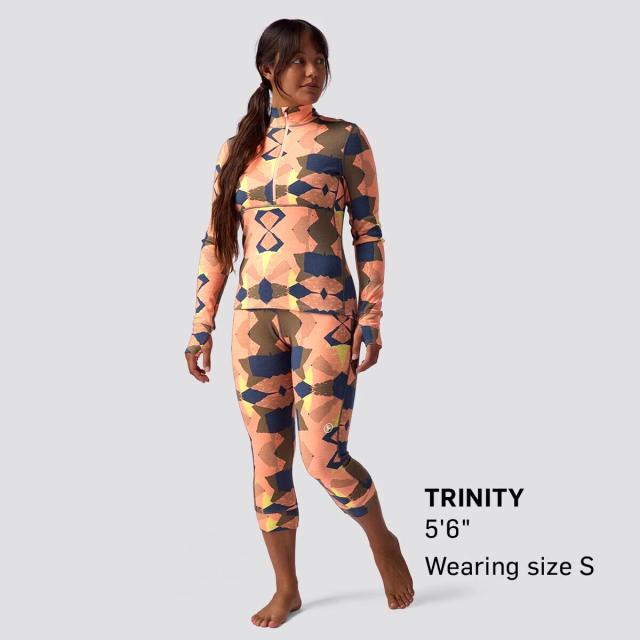 (取寄) バックカントリー レディース RWS メリノ ベースレイヤー— 1/4-ジップ トップ - ウィメンズ Backcountry women Cedars RWS Merino Mid-Wt Baselayer 1/4-Zip Top - Women's Peach Sky Geo Collage Print