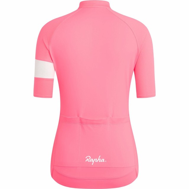 (取寄) ラファ レディース コア ライトウェイト ジャージ - ウィメンズ Rapha women Core Lightweight Jersey - Women's High-Vis Pink/Wの通販は alexiscoates.com