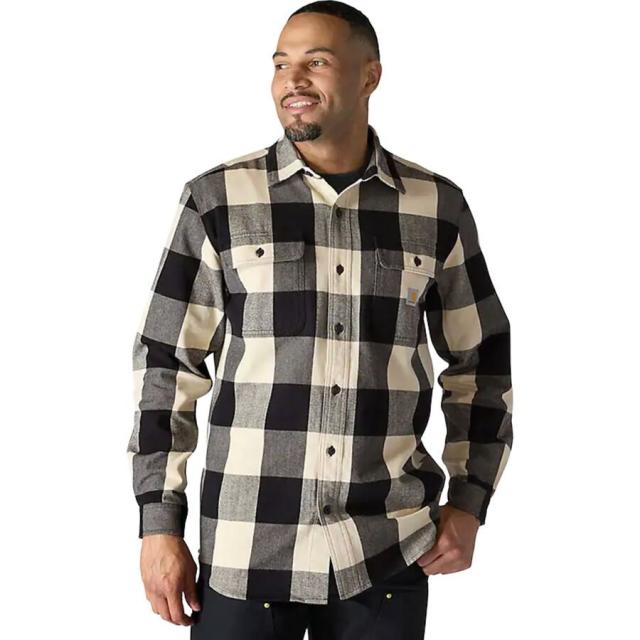 (取寄) カーハート メンズ ルーズ ヘビーウェイト フランネル Ls プレイド シャツ - メンズ Carhartt men Loose Heavyweight Flannel LS Plaid Shirt - Men's Oat Milk