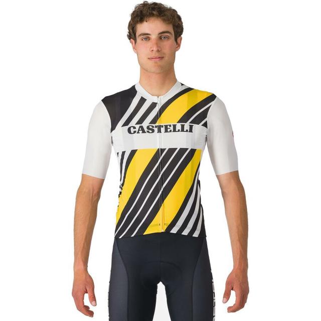 (取寄) カステリ メンズ ヘリテージ ショートスリーブ ジャージ - メンズ Castelli men Heritage Short-Sleeve Jersey - Men's Black/White/Yellowの通販は 35,750円