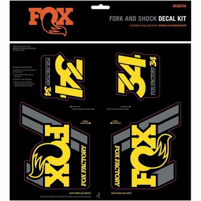 (取寄) フォックスレーシングショックス ヘリテージ フォークテール アンド ショック デカール キット FOX Racing Shox Heritage Fork and Shock Decal Kit Yellowの通販は