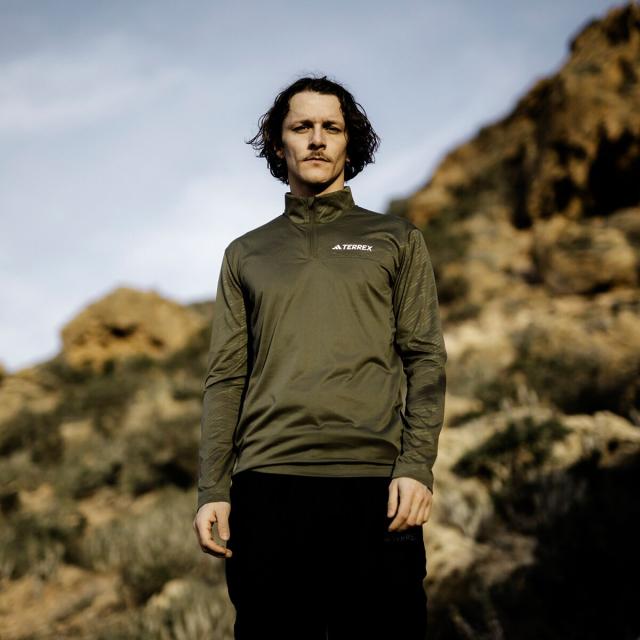 (取寄) アディダステレックス メンズ テレックス マルチ 1/2-ジップ ロング-スローブ シャツ - メンズ Adidas TERREX men Terrex Multi 1/2-Zip Long-Sleeve Shirt - Men's Olive Strata