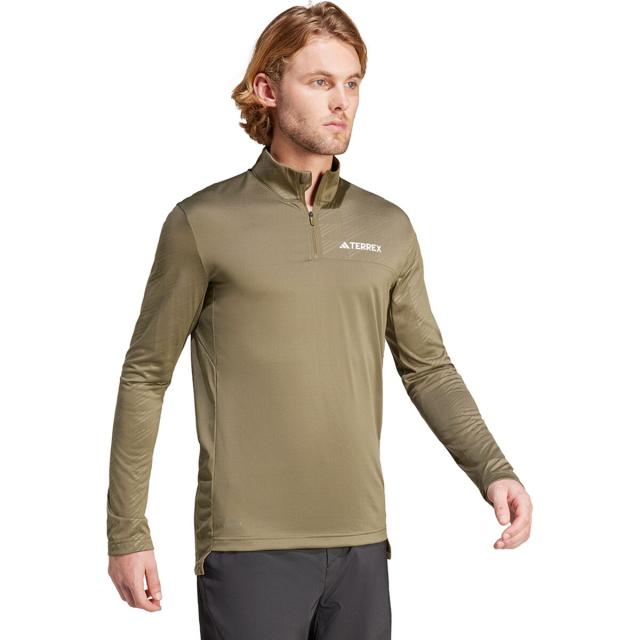 (取寄) アディダステレックス メンズ テレックス マルチ 1/2-ジップ ロング-スローブ シャツ - メンズ Adidas TERREX men Terrex Multi 1/2-Zip Long-Sleeve Shirt - Men's Olive Strata