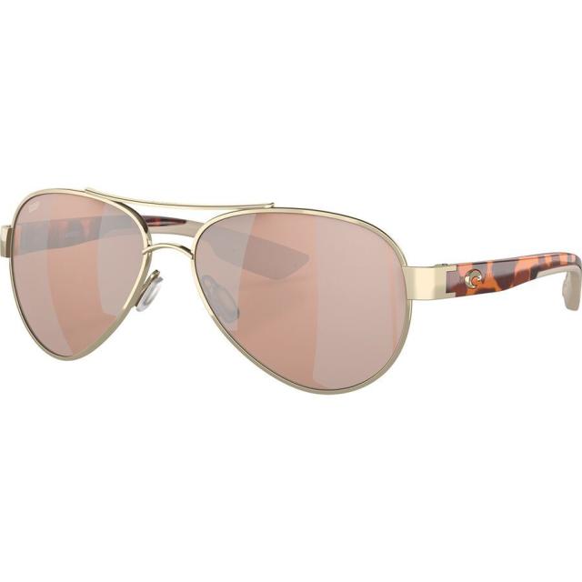 (取寄) コスタ ロレート 580P ポーラライズド サングラス Costa Loreto 580P Polarized Sunglasses Rose Gold Frame/Tortoise Temples Frame/Copper Silver Mirror