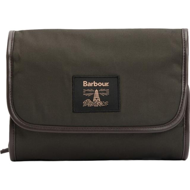 (取寄) バブアー ワックス ハンギング ウォッシュバッグ Barbour Wax Hanging Washbag Olive/Beacon