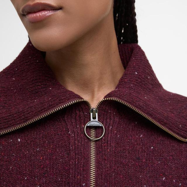 (取寄) バブアー レディース 1/2-ジップ ニット セーター - ウィメンズ Barbour women Lavensdale 1/2-Zip Knit Sweater - Women's Black Cherry