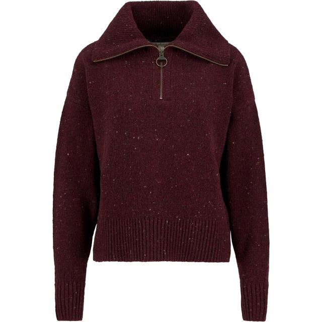 (取寄) バブアー レディース 1/2-ジップ ニット セーター - ウィメンズ Barbour women Lavensdale 1/2-Zip Knit Sweater - Women's Black Cherry