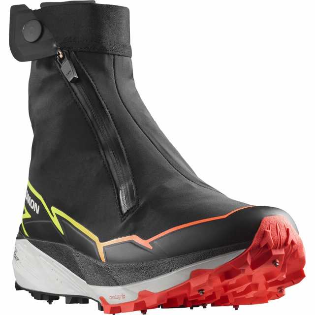 (取寄) サロモン ウィンター クロス スパイク シューズ Salomon Winter Cross Spike Shoe Black/Fiery Coral/Safety Yellow