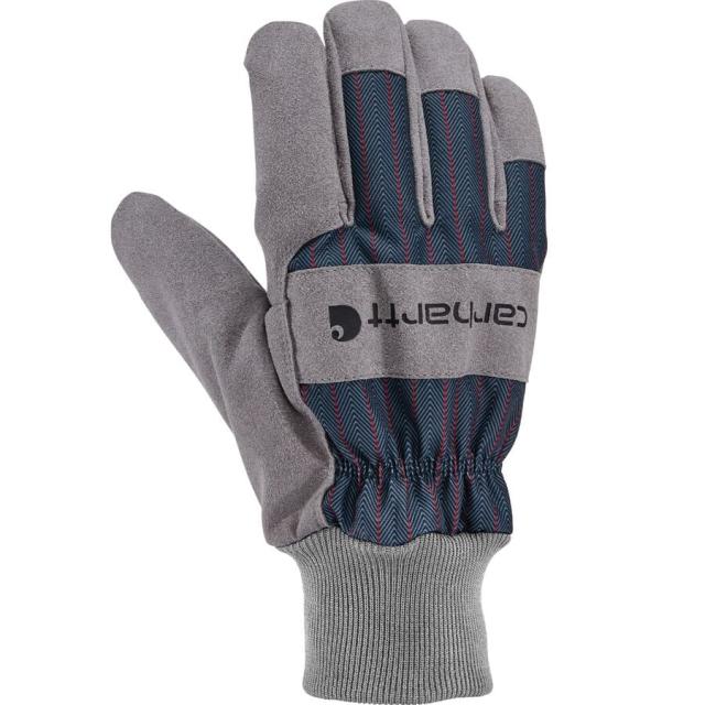 (取寄) メンズ ストーム ディフェンダー インサレーテッド ニット カフ グローブ - メンズ Carhartt Gloves men Storm Defender Insulated Knit Cuff Glove - Men's Steel Navy RR Stripe