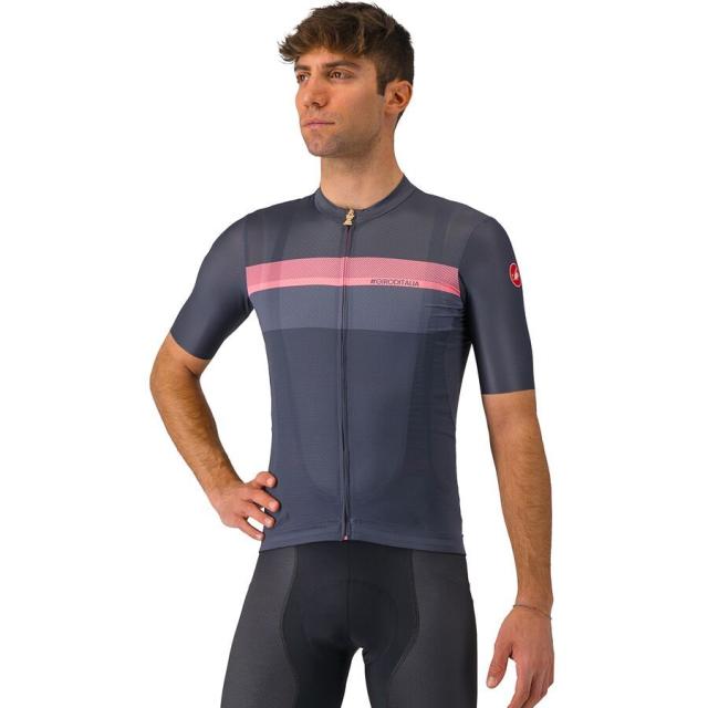 (取寄) カステリ メンズ #ジロ ベローチェ ジャージ - メンズ Castelli men #GIRO Veloce Jersey - Men's Blu Tenebre/Rosa Giroの通販は 20,326円