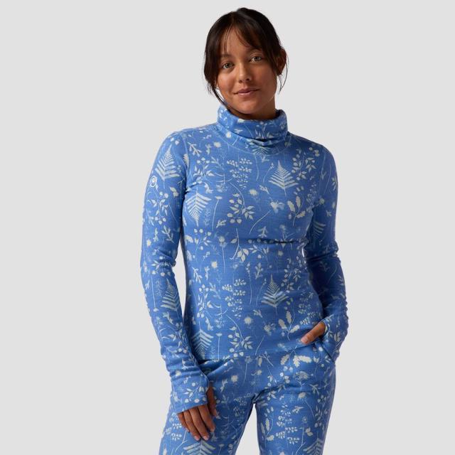 (取寄) バックカントリー レディース メリノ ミッドウエイト ファンネル ネック ベースレイヤー— トップ - ウィメンズ Backcountry women Cedars Merino Midweight Funnel Neck Baselayer Top - Women's Deja Blue Print