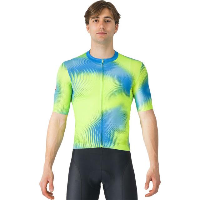 (取寄) カステリ メンズ ショートスリーブ ジャージ - メンズ Castelli men Vortice Short-Sleeve Jersey - Men's Aquamarine/Electric Limeの通販は 35,750円