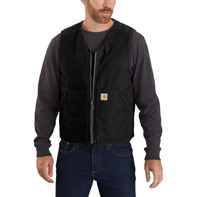 (取寄) カーハート メンズ ウォッシュド ダック シェルパ ライン ベスト - メンズ Carhartt men Washed Duck Sherpa Lined Vest - Men's Black