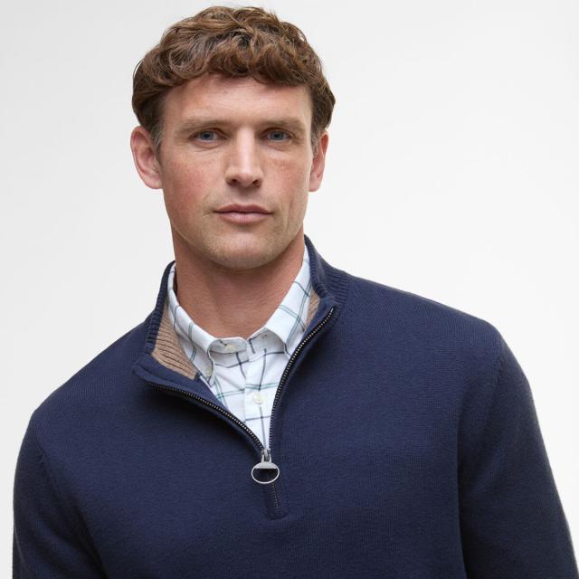 (取寄) バブアー メンズ ケルソン 1/2-ジップ ニット ジャンパー - メンズ Barbour men Kelson 1/2-Zip Knitted Jumper - Men's Navy