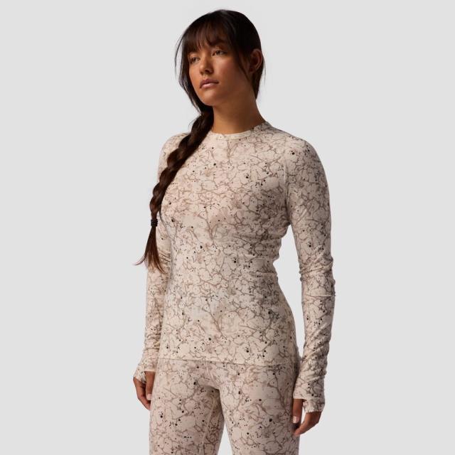 (取寄) バックカントリー レディース RWS メリノ ベースレイヤー— クルー トップ - ウィメンズ Backcountry women Cedars RWS Merino Lt-Wt Baselayer Crew Top - Women's Fog Zastrugi Print