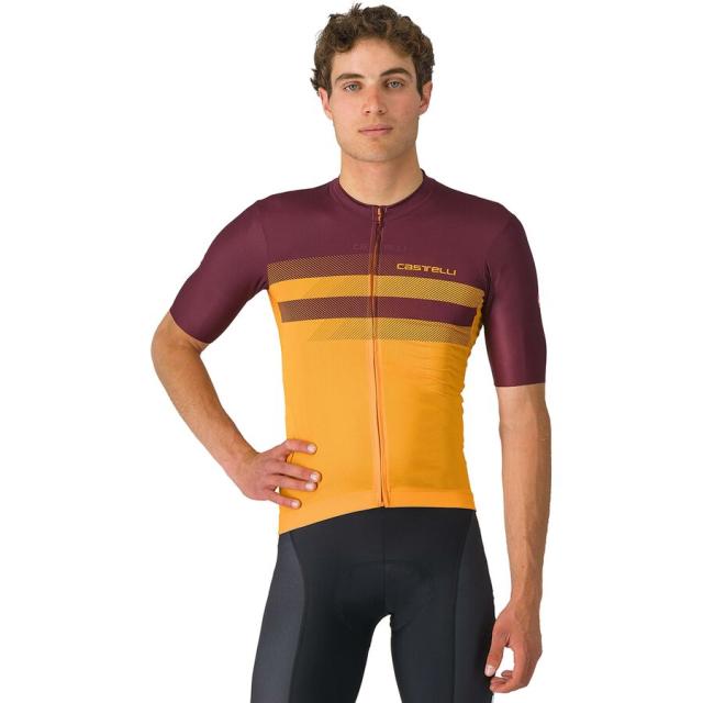 (取寄) カステリ メンズ ショートスリーブ ジャージ - メンズ Castelli men Simbolo Short-Sleeve Jersey - Men's Vivid Orange/Deep Bordeauxの通販は 35,750円