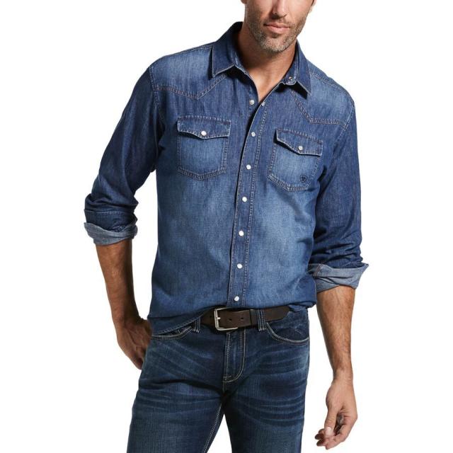 (取寄) アリアット メンズ デニム レトロ フィット シャツ - メンズ Ariat men Denim Retro Fit Shirt - Men's Stone