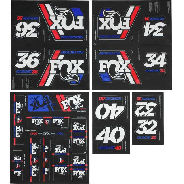 (取寄) フォックスレーシングショックス ヘリテージ フォークテール アンド ショック デカール キット FOX Racing Shox Heritage Fork and Shock Decal Kit Red/White/Blueの通販は