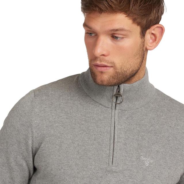 (取寄) バブアー メンズ コットン 1/2-ジップ セーター - メンズ Barbour men Cotton 1/2-Zip Sweater - Men's Grey Marl