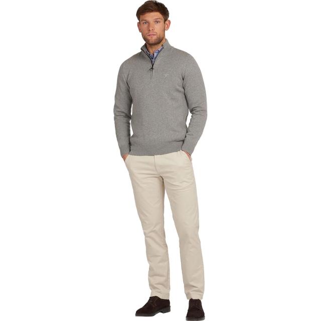 (取寄) バブアー メンズ コットン 1/2-ジップ セーター - メンズ Barbour men Cotton 1/2-Zip Sweater - Men's Grey Marl