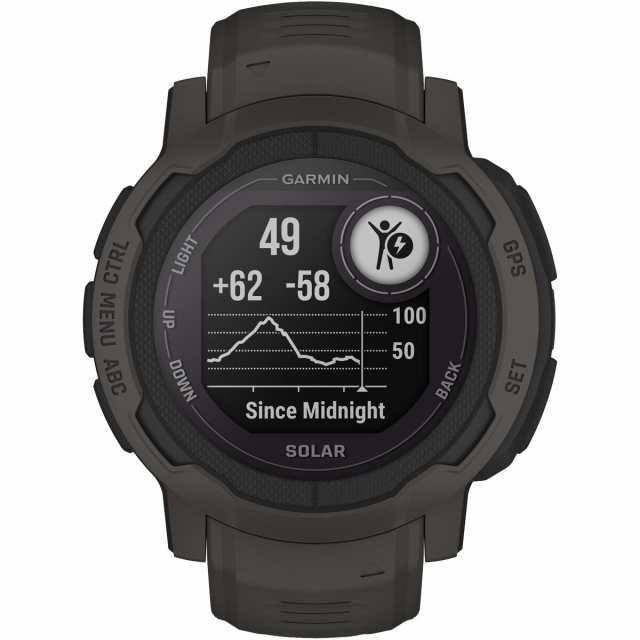 取寄) ガーミン インスティンクト 2 ソーラー ウォッチ Garmin Instinct 2 Solar Watch Graphite 腕時計メンズ