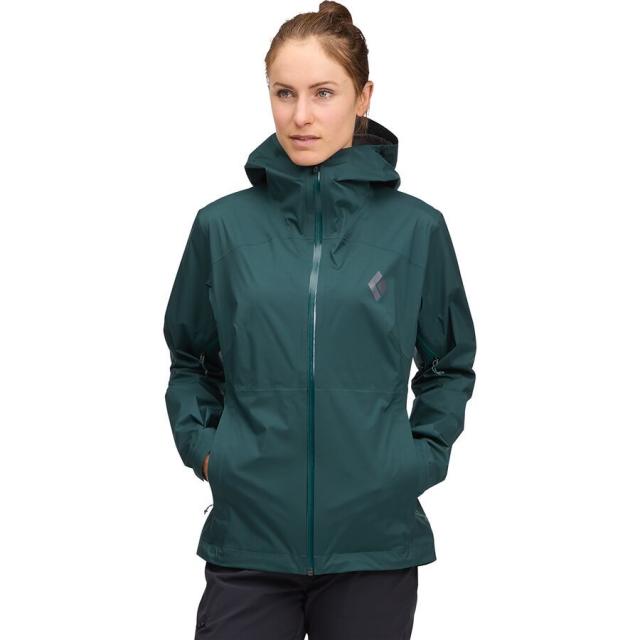 (取寄) ブラックダイヤモンド レディース ファインライン ストレッチ レイン シェル - ウィメンズ  women Fineline Stretch Rain Shell - Women's Deep Woods