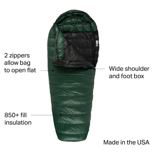 (取寄) ウエスタンマウンテニアリング ブリストルコーン MF スリーピング バッグ -10F ダウン Western Mountaineering Bristlecone MF Sleeping Bag: -10F Down Forest Green