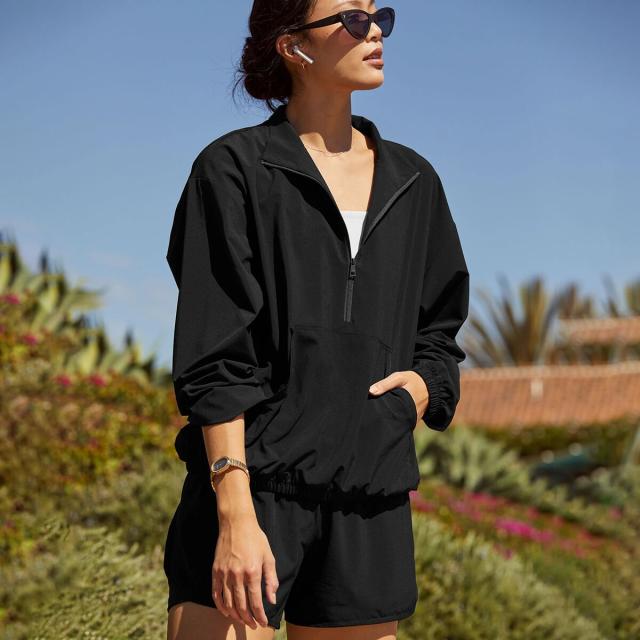 (取寄) ビヨンドヨガ レディース イン ストライド 1/2-ジップ プルオーバー - ウィメンズ Beyond Yoga women In Stride 1/2-Zip Pullover - Women's True Black