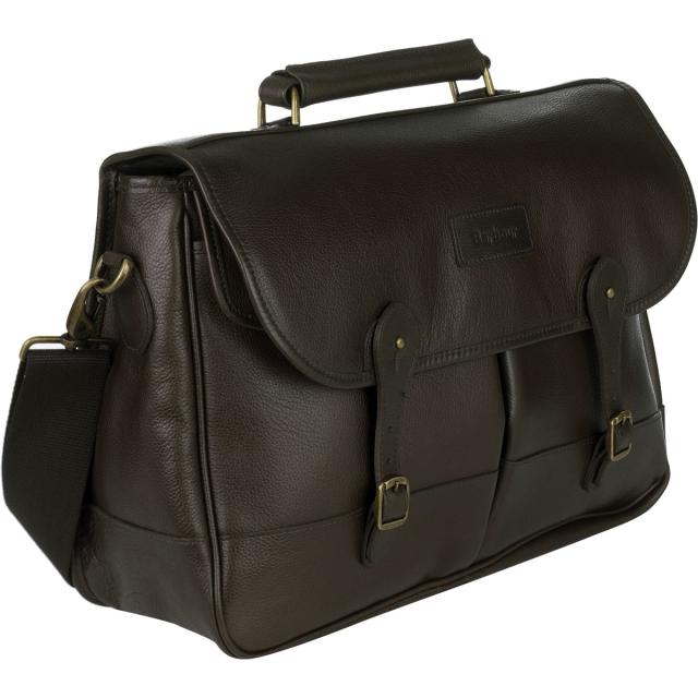(取寄) バブアー レザー 11.5L ブリーフケース Barbour Leather 11.5L Briefcase Dark Brown
