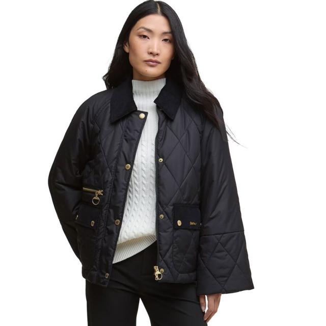 (取寄) バブアー レディース マーサ キルテッド ジャケット - ウィメンズ Barbour women Martha Quilted Jacket - Women's Black/Classic Tartan