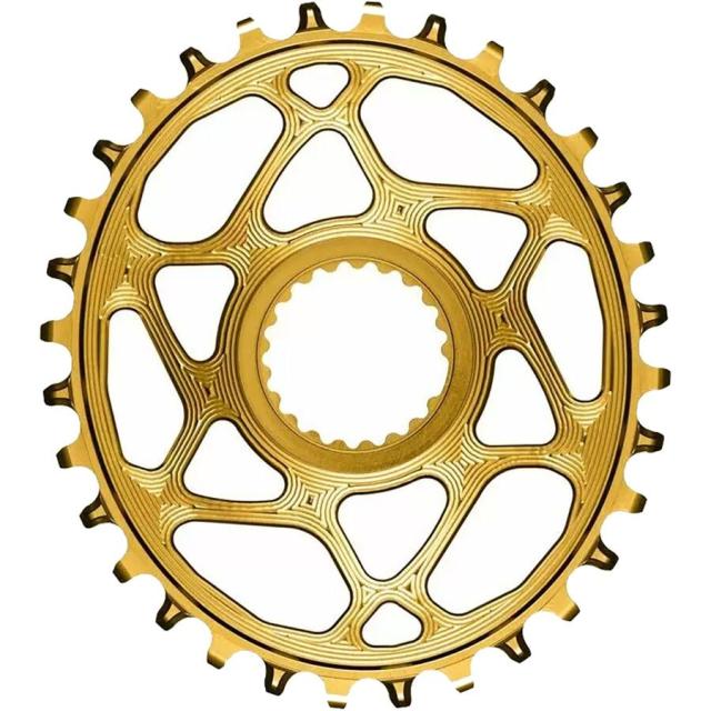 (取寄) アブソリュートブラック シマノ オーバル トラクション チェーンリング absoluteBLACK Shimano Oval Traction Chainring Gold/96 BCD (M8000 XT)