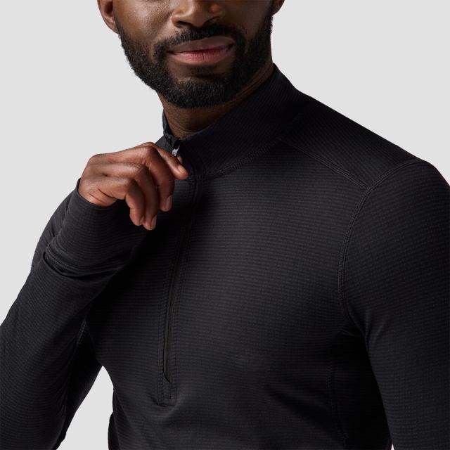 (取寄) バックカントリー メンズ パインズ ベースレイヤー— 1/4-ジップ トップ - メンズ Backcountry men Pines Microgrid Ultra-Lt Baselayer 1/4-Zip Top - Men's Black