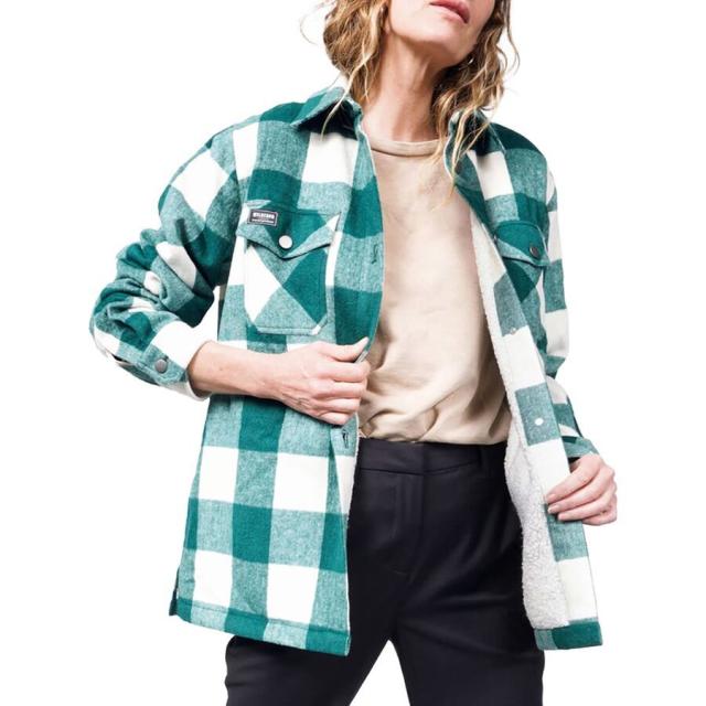 (取寄) ザ エッセンシャル フランネル フリース ライン シャケット Wildfang The Essential Flannel Fleece Lined Shacket Forest/White