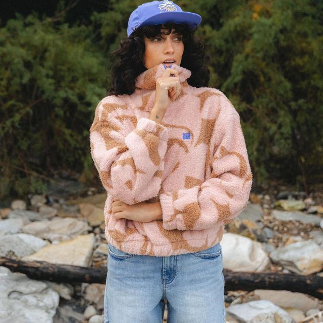 (取寄) ビラボン レディース バーラ 1/2-ジップ フリース プルオーバー - ウィメンズ Billabong women Barra 1/2-Zip Fleece Pullover - Women's Rose Brown