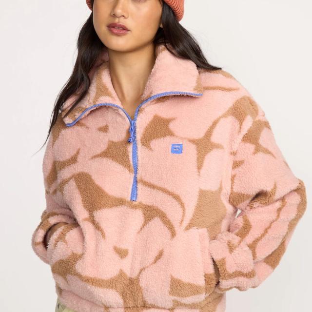 (取寄) ビラボン レディース バーラ 1/2-ジップ フリース プルオーバー - ウィメンズ Billabong women Barra 1/2-Zip Fleece Pullover - Women's Rose Brown