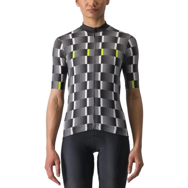 (取寄) カステリ レディース ジャージ - ウィメンズ Castelli women Dimensione Jersey - Women's Black/White-Electric Limeの通販は