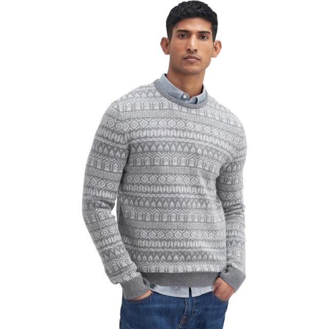 (取寄) バブアー メンズ フェア アイル クルー ネック セーター - メンズ Barbour men Stonebeck Fair Isle Crew Neck Sweater - Men's Grey Marl