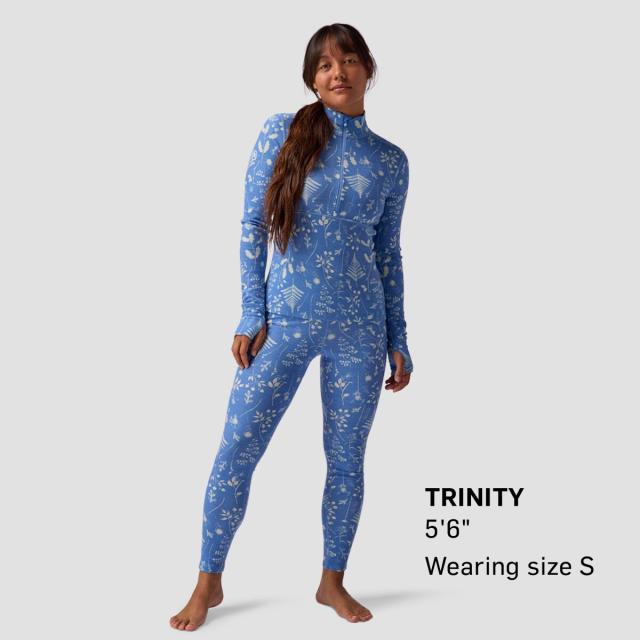 (取寄) バックカントリー レディース RWS メリノ ベースレイヤー— 1/4-ジップ トップ - ウィメンズ Backcountry women Cedars RWS Merino Mid-Wt Baselayer 1/4-Zip Top - Women's Deja Blue Print