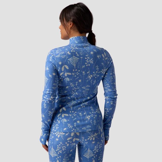 (取寄) バックカントリー レディース RWS メリノ ベースレイヤー— 1/4-ジップ トップ - ウィメンズ Backcountry women Cedars RWS Merino Mid-Wt Baselayer 1/4-Zip Top - Women's Deja Blue Print