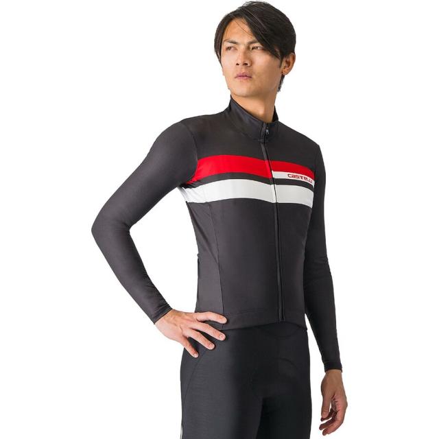 (取寄) カステリ メンズ ロング-スローブ ジャージ - メンズ Castelli men Lineare Long-Sleeve Jersey - Men's Light Black/Red Cts/Whiteの通販は