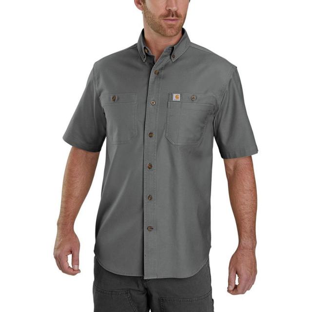 (取寄) カーハート メンズ ラギッド フレックス リグビー ショートスリーブ ワーク シャツ - メンズ Carhartt men Rugged Flex Rigby Short-Sleeve Work Shirt - Men's Gravel