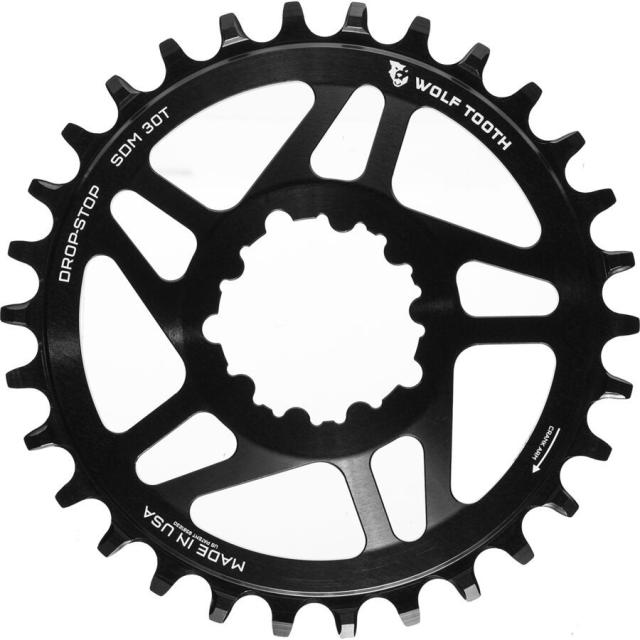 (取寄) ウルフトゥースコンポーネンツ ドロップ ストップ スラム ダイレクト マウント チェーンリング Wolf Tooth Components Drop Stop SRAM Direct Mount Chainring Black/6mm Offset