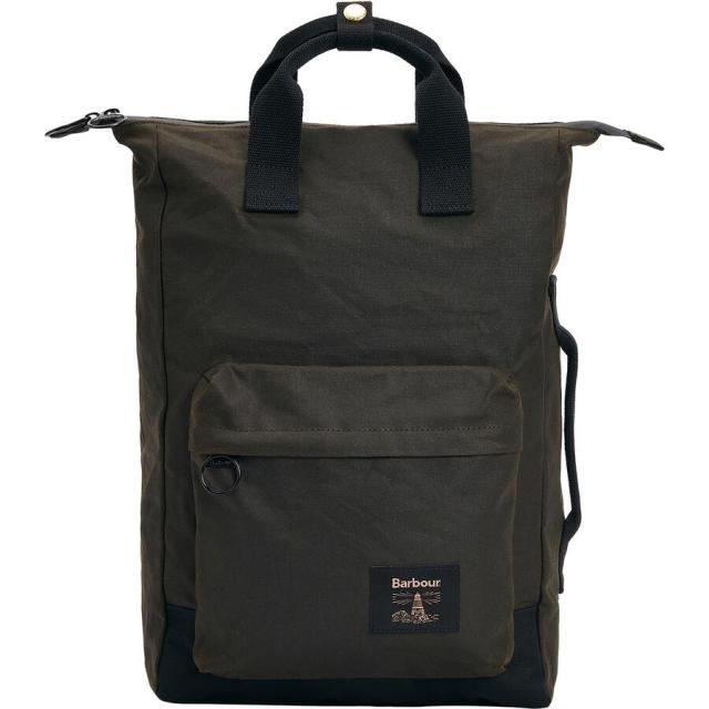 (取寄) バブアー フィールド ワックス ジップ バックパック Barbour Field Wax Zip Backpack Olive/Black