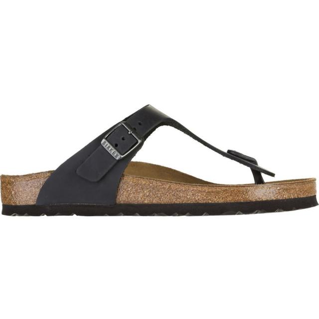 (取寄) ビルケンシュトック レディース ギゼ レザー サンダル - ウィメンズ Birkenstock women Gizeh Leather Sandal - Women's Black Oiled Leather