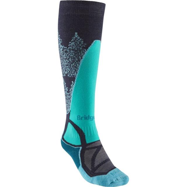 (取寄) ブリッジデール レディース スキー ミッドウエイト メリノ パフォーマンス ソックス - ウィメンズ Bridgedale women Ski Midweight Merino Performance Sock - Women's Dark Denim/Aqua