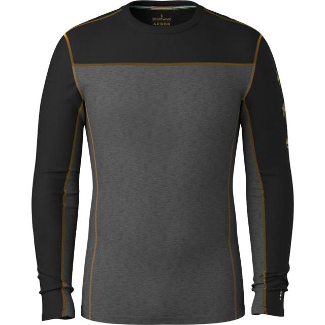 (取寄) スマートウール メンズ クラシック サーマル メリノ カラーブロック クルー ベース レイヤー - メンズ Smartwool men Classic Thermal Merino Colorblock Crew Base Layer - Men's Charcoal/Honey Gold