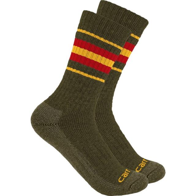 (取寄) レディース シンセティック-ウール ブレンド クルー ソックス - 2-パック - ウィメンズ Carhartt Gloves women Synthetic-Wool Blend Crew Sock - 2-Pack - Women's Moss