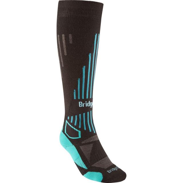 (取寄) ブリッジデール レディース ライトウェイト メリノ エンデュランス スキー ソックス - ウィメンズ Bridgedale women Lightweight Merino Endurance Over-Calf Ski Sock - Women's Black/Blue