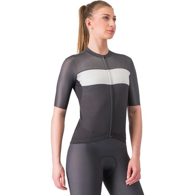 (取寄) カステリ レディース エレガント ショートスリーブ ジャージ - ウィメンズ Castelli women Elegante Short-Sleeve Jersey - Women's Black/Silver Gray/Dark Grayの通販は 35,750円