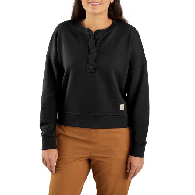 (取寄) カーハート プラス ルーズ フィット ミッドウエイト フレンチ テリー ヘンリー セーター Carhartt 106182 Plus Loose Fit Midweight French Terry Henley Sweater Black